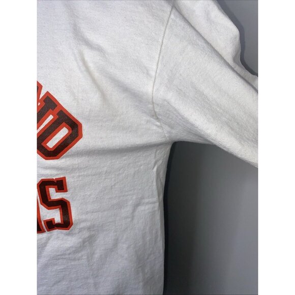Vintage Starter Single Stitch T Shirt Cleveland Browns L Made in USA White Tee - Picture 5 of 11